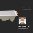 Встраиваемый светодиодный светильник 30Вт(2400Лм) 43см, IP20, V-TAC, без вилки (подключение кабеля), холодный белый 6400K