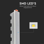 29cm_20W(1400Lm) LED iebūvējams Lineārais gaismeklis, IP20, V-TAC, bez kontaktdakšas(kabeļu savienojums), auksti balta gaisma 6400K