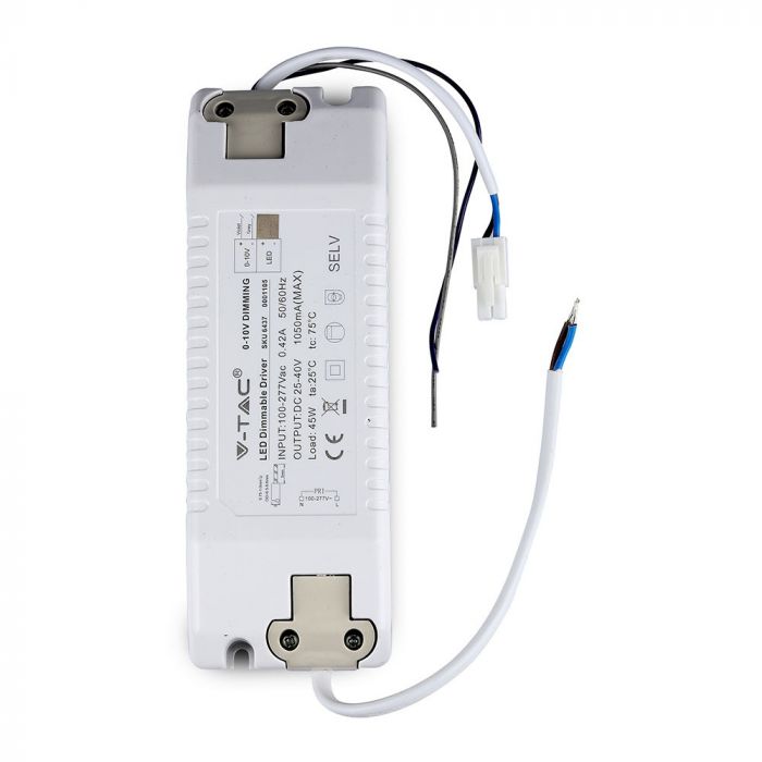 45W Power supply unit for LED panel, dimmable (works with light brightness regulator), IP20, V-TAC