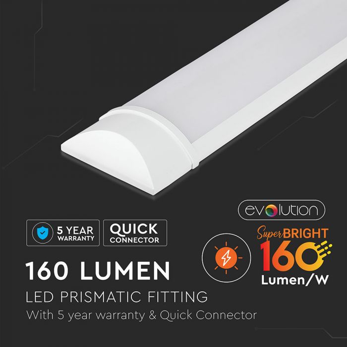30W (4800Lm) 120cm LED Lineārais gaismeklis, IP20, V-TAC SAMSUNG CHIP, garantija 5 gadi, bez kontaktdakšas(kabeļu savienojums), auksti balta gaisma 6400K