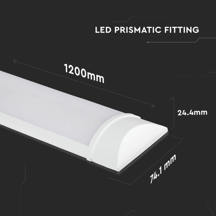 30W (4800Lm) 120cm LED Lineārais gaismeklis, IP20, V-TAC SAMSUNG CHIP, garantija 5 gadi, bez kontaktdakšas(kabeļu savienojums), auksti balta gaisma 6400K