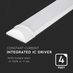 30W (4800Lm) 120cm LED Lineārais gaismeklis, IP20, V-TAC SAMSUNG CHIP, garantija 5 gadi, bez kontaktdakšas(kabeļu savienojums), auksti balta gaisma 6400K