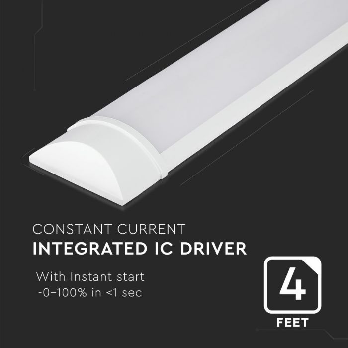 30W (4800Lm) 120cm LED Lineārais gaismeklis, IP20, V-TAC SAMSUNG CHIP, garantija 5 gadi, bez kontaktdakšas(kabeļu savienojums), auksti balta gaisma 6400K