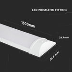 38W(5700Lm) 150cm LED lineārais gaismeklis V-TAC SAMSUNG CHIP, garantija 5 gadi, IP20, bez kontaktdakšas(kabeļu savienojums), silti balta gaisma 3000K