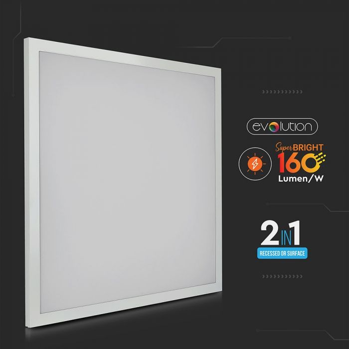 25W(4000Lm) LED Panelis 595x595mm(600x600mm), V-TAC, neitrāli balta gaisma 4000K, komplektā ar barošanās bloku