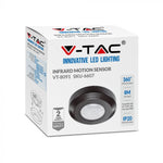 Infrapuna liikumisandur, must, IP20, Max 200W LED, 360°, V-TAC