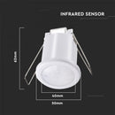 Infrared motion sensor, white, IP20, Max 400W LED, 360°, V-TAC
