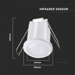 Infrasarkanais kustību sensors, balts, IP20,  Max 400W LED,  360°, V-TAC