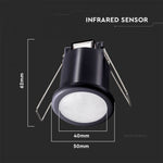 Infrasarkanais kustību sensors, melns, IP20,  Max 400W LED,  360°, V-TAC