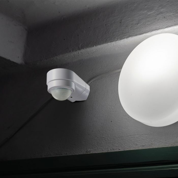 Infrasarkanais kustību sensors, balts korpuss, pielāgojams stūriem,  Max 600W LED,  180°, IP65, V-TAC