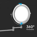 3W(30Lm) 5V 18 SMD LED Make-up Wall Mirror, IP44, V-TAC, 4xAA, холодный белый 6400K