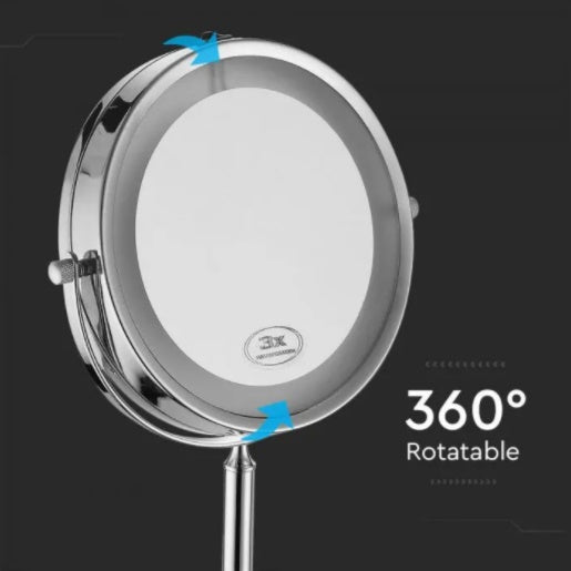 3W(30Lm) 5V 18 SMD LED Make-up mirror, IP44, 4xAA, cold white light 6400K