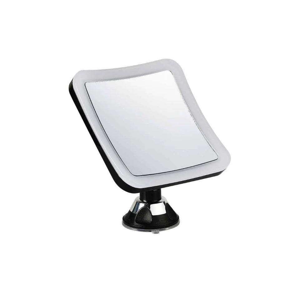 3.2W(30Lm) LED grima spogulis ar apgaismojumu, 16x19 cm, melns, 3xAAA baterijas (nav iekļautas), V-TAC, IP44, auksti balta gaisma 6400K