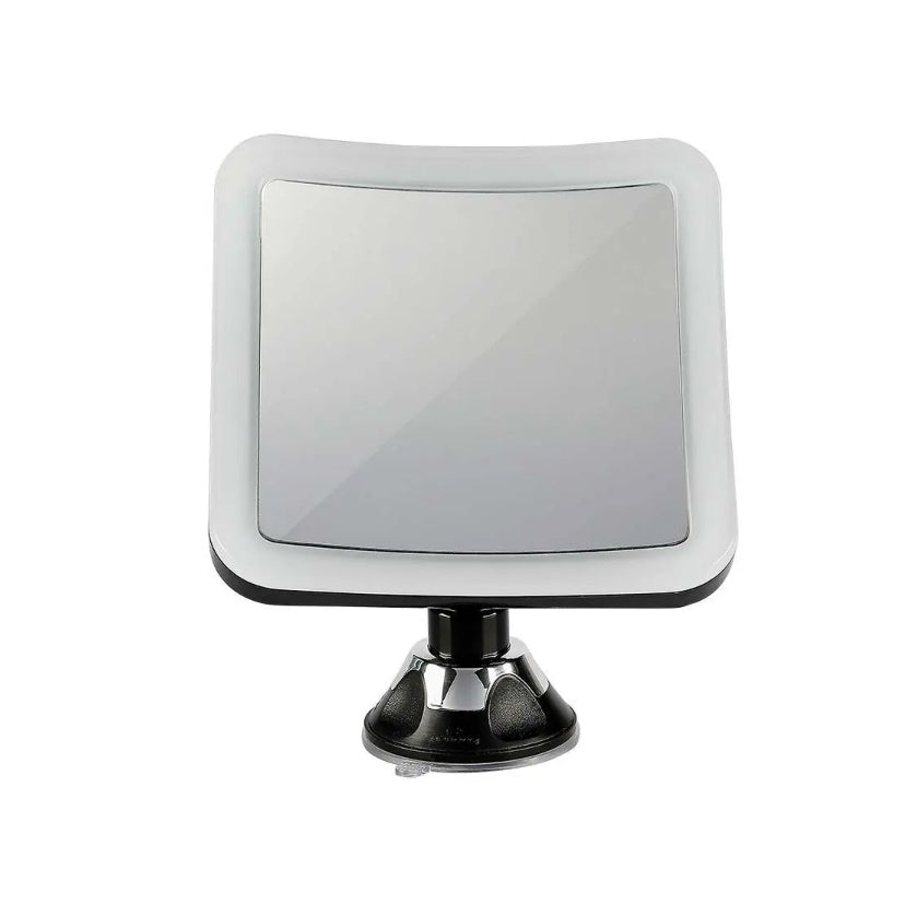 3.2W(30Lm) LED grima spogulis ar apgaismojumu, 16x19 cm, melns, 3xAAA baterijas (nav iekļautas), V-TAC, IP44, auksti balta gaisma 6400K