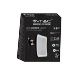 3.2W(30Lm) LED grima spogulis ar apgaismojumu, 16x19 cm, melns, 3xAAA baterijas (nav iekļautas), V-TAC, IP44, auksti balta gaisma 6400K