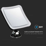 3.2W(30Lm) LED grima spogulis ar apgaismojumu, 16x19 cm, melns, 3xAAA baterijas (nav iekļautas), V-TAC, IP44, auksti balta gaisma 6400K