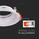 GU10 iebūvējams karkass/armatūra, apaļas formas, Ø88X35mm, iebūv. Izm. Ø80mm, balts, V-TAC