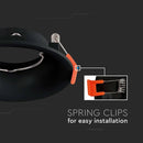 GU10 süvistatud raam/valgusti, ümmargune, Ø88X35mm, süvistatud. Dimm. Ø80mm, must, V-TAC