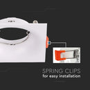 GU10 recessed frame/fixture, square, 88x88X35mm, recessed. Dimm. Ø80mm, white, V-TAC