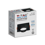 GU10 recessed frame/fixture, square, 88x88X35mm, recessed. Dimm. Ø80mm, black, V-TAC