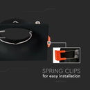 GU10 recessed frame/fixture, square, 88x88X35mm, recessed. Dimm. Ø80mm, black, V-TAC