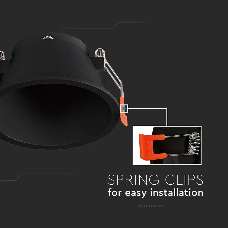 GU10 recessed frame/fixture, round, Ø93X55mm, recessed. Dimm. Ø83mm, black, V-TAC