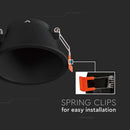 GU10 recessed frame/fixture, round, Ø93X55mm, recessed. Dimm. Ø83mm, black, V-TAC