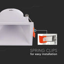 GU10 recessed frame/fixture, square, 93x93X55mm, recessed. Dimm. 83x83mm, white, V-TAC