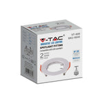 GU10 recessed frame/fixture, round, Ø81X40mm, recessed. Dimm. Ø63mm, white, 2 pcs, V-TAC