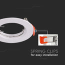 GU10 iebūvējams karkass/armatūra, apaļas formas, Ø81X40mm, iebūv. Izm. Ø63mm, balts, 2 gab, V-TAC