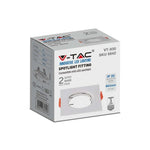GU10 recessed frame/fixture, square, 81x81X40mm, flush-mounted Dimm. Ø63mm, white, 2 pcs, V-TAC