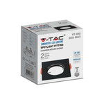 GU10 recessed frame/fixture, square, 81x81X40mm, flush-mounted Dimm. Ø63mm, black, 2 pcs, V-TAC