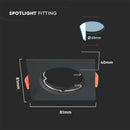 Встраиваемая рамка/светильник GU10, квадратная, 81x81X40 мм, скрытый монтаж Диммер. Ø63 мм, черный, 2 шт, V-TAC