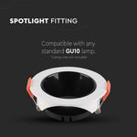 GU10 recessed frame/fixture, round, adjustable light direction, Ø85X40mm, recessed Ø72mm, white/black, V-TAC