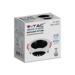 GU10 recessed frame/fixture, round, adjustable light direction, Ø85X40mm, recessed Ø72mm, white/black, V-TAC