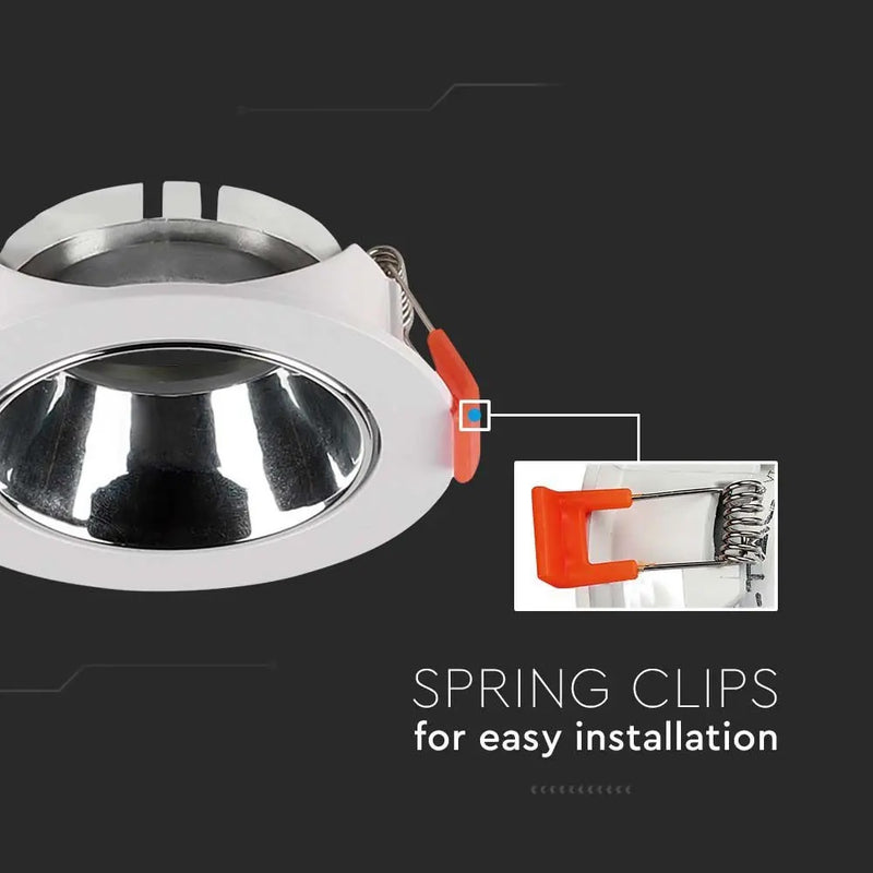 Встраиваемая рамка/светильник GU10, круглая, регулируемое направление света, Ø85X40 мм, встраиваемая Ø72 мм, белый/хром, V-TAC