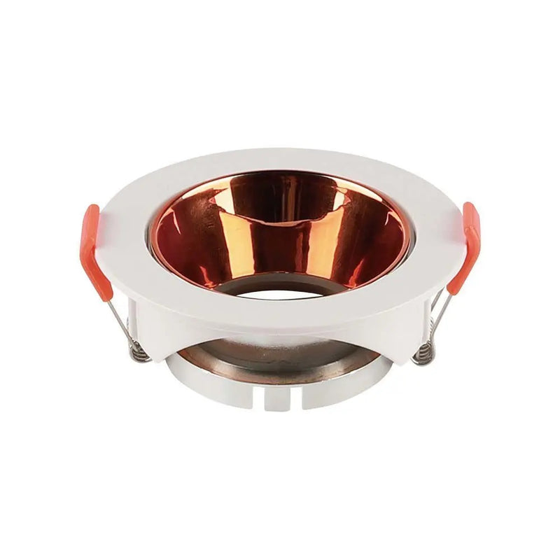 GU10 recessed frame/fixture, round, adjustable light direction, Ø85X40mm, recessed Ø72mm, white/rose gold, V-TAC