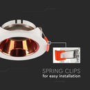 GU10 recessed frame/fixture, round, adjustable light direction, Ø85X40mm, recessed Ø72mm, white/rose gold, V-TAC