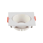 GU10 встраиваемая рамка/каркас, квадратная форма, регулируемое направление освещения, 85х85х40мм, встроенный. размер Ø72мм, белый/белый, V-TAC