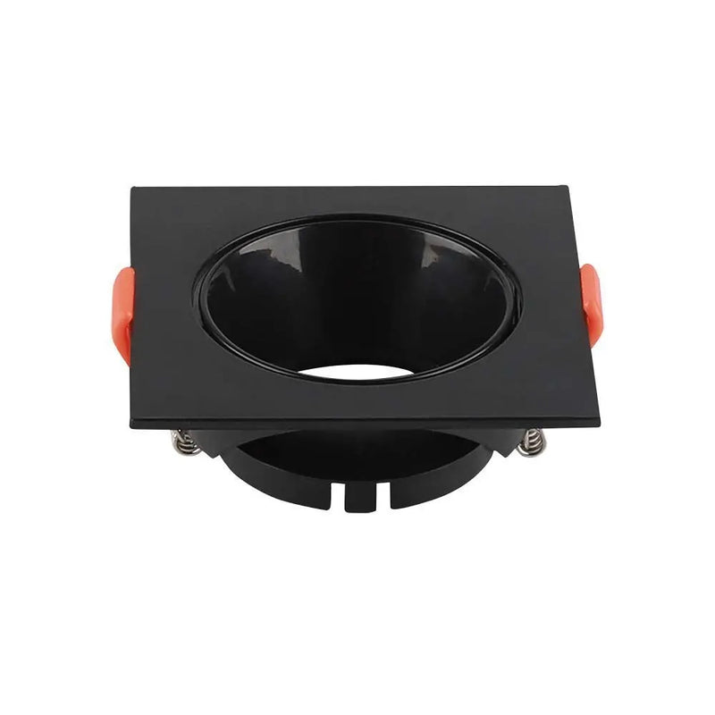GU10 recessed frame/fixture, square, adjustable light direction, 85x85x40mm, recessed. Ø72mm, black/black, V-TAC