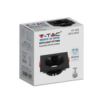 GU10 recessed frame/fixture, square, adjustable light direction, 85x85x40mm, recessed. Ø72mm, black/black, V-TAC