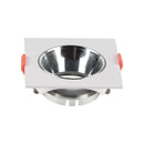 GU10 iebūvējams karkass/armatūra, kvadrāta formas, balts, hromēts reflektors, V-TAC