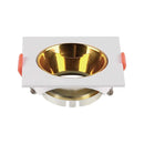 GU10 recessed frame/fixture, square, adjustable light direction, 85x85x40mm, recessed. Ø72mm, white/gold kr, V-TAC