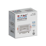 GU10 recessed frame/fixture, square, adjustable light direction, 80X80x25mm, recessed. Ø74mm, white, V-TAC