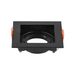 GU10 recessed frame/fixture, square, adjustable light direction, 102x102X42mm, recessed. size 95x95mm, black, V-TAC