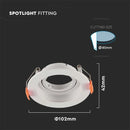 GU10 recessed frame/fixture, round, adjustable light direction, Ø102X42mm, recessed. Ø85mm, white, V-TAC