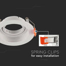 GU10 recessed frame/fixture, round, adjustable light direction, Ø102X42mm, recessed. Ø85mm, white, V-TAC