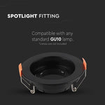 GU10 recessed frame/fixture, round, adjustable light direction, Ø102X42mm, recessed. Ø85mm, black, V-TAC
