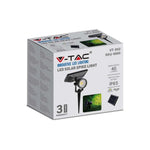 2W(40Lm) LED solārais dārza gaismeklis, V-TAC, IP65, melns, auksti balta gaisma 6400K