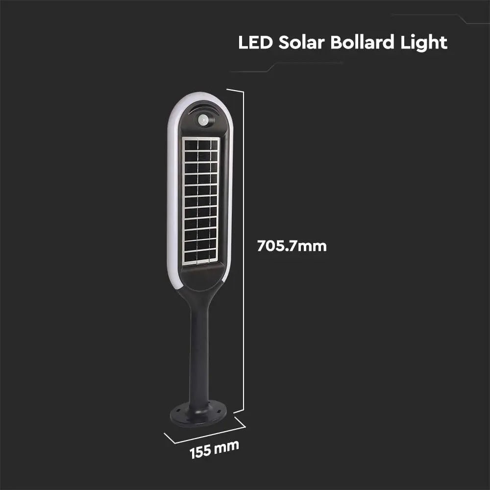 5W(400Lm) LED solcellsarmatur för trädgård med ljussensor, V-TAC, IP65, neutralvitt ljus 4000K